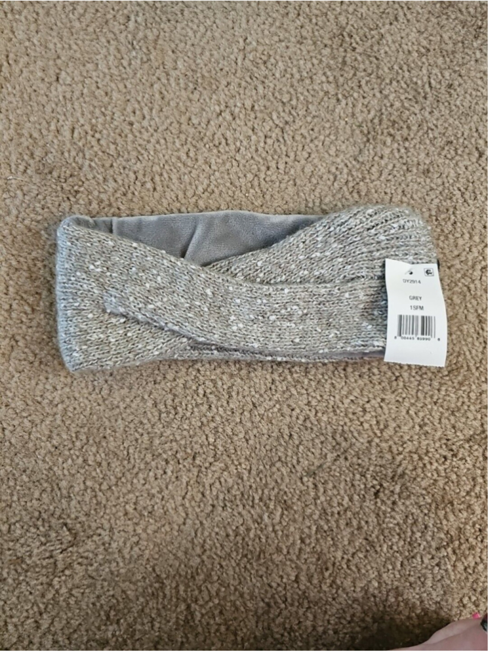 DKNY Grey Copper Metallic Headband One Size